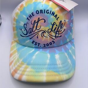 Salt Life Tie-Dye Pastel Trucker Hat - Blue, Yellow, Orange